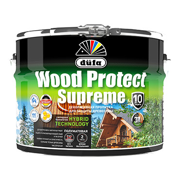 WOOD PROTECT HARD WAX, белоснежный 9л "Dufa" Пропитка